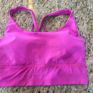 Lightly lined hot pink sport bra